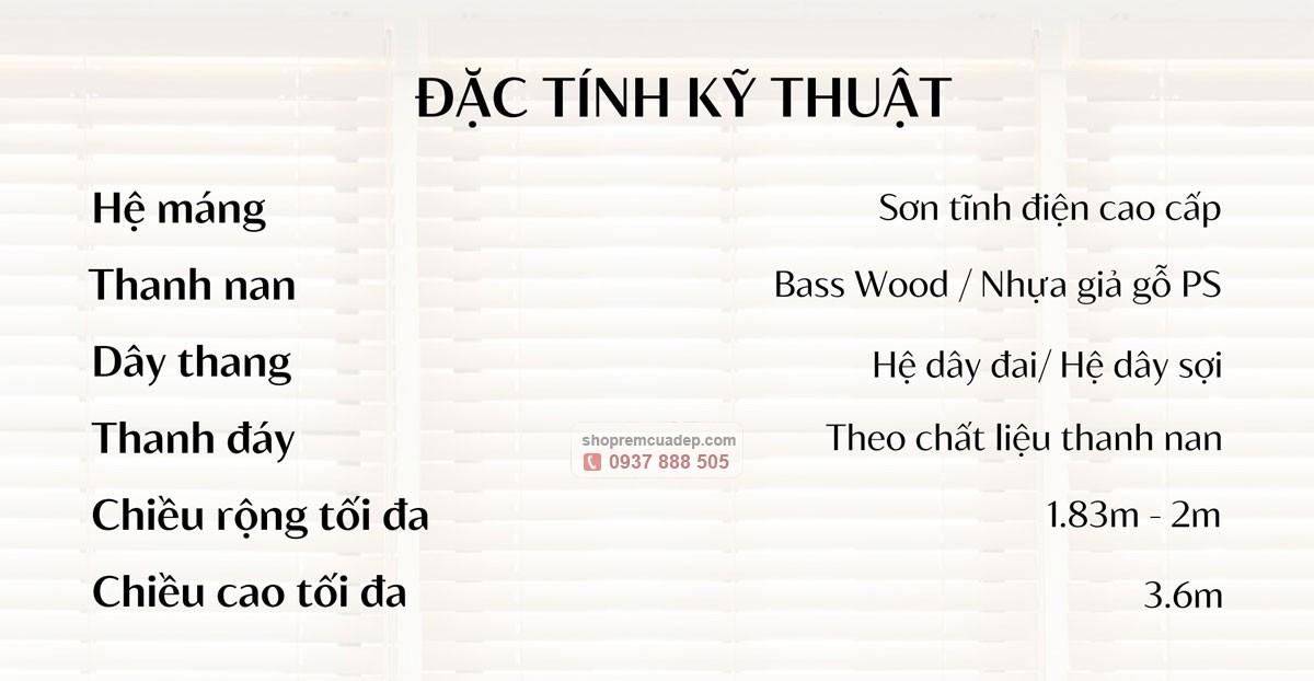 đặc tính kỹ thuật